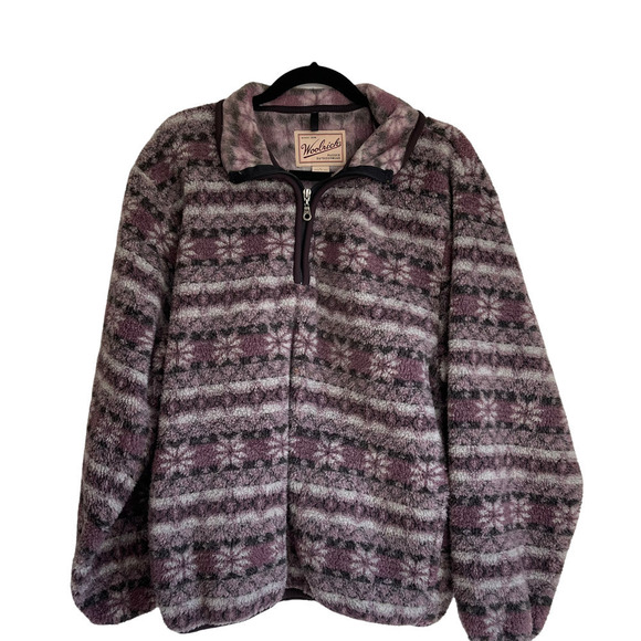Vintage Woolrich Fair Isle 1/4 Zip Up Pull Over Sweater Made In USA Size L - Picture 1 of 8